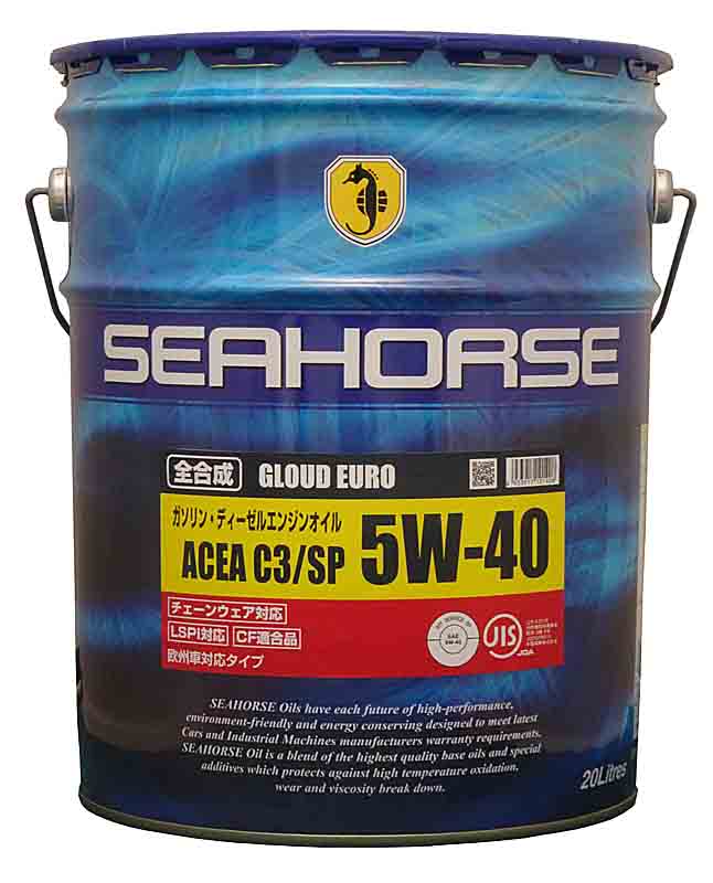 欧州輸入車対応 全合成エンジンオイル GLOUD EURO グラウドユーロ 5W-40 ACEA C3/SP
