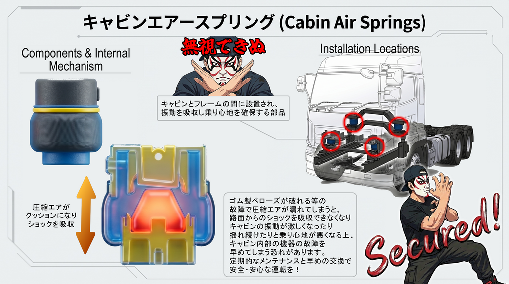 キャビンエアースプリング キャブベローズASSY フロント側 三菱ふそう FV/FU/FP/FS 97.1- 参考品番MK596472